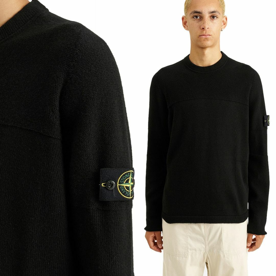 約870センチ身幅送料無料 20 STONE ISLAND ストーンアイランド 7915524A3 V0029 ブラック ニット セーター size M