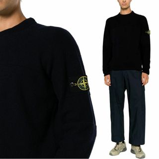 ストーンアイランド(STONE ISLAND)の送料無料 20 STONE ISLAND ストーンアイランド 7915524A3 V0029 ブラック ニット セーター size L(ニット/セーター)