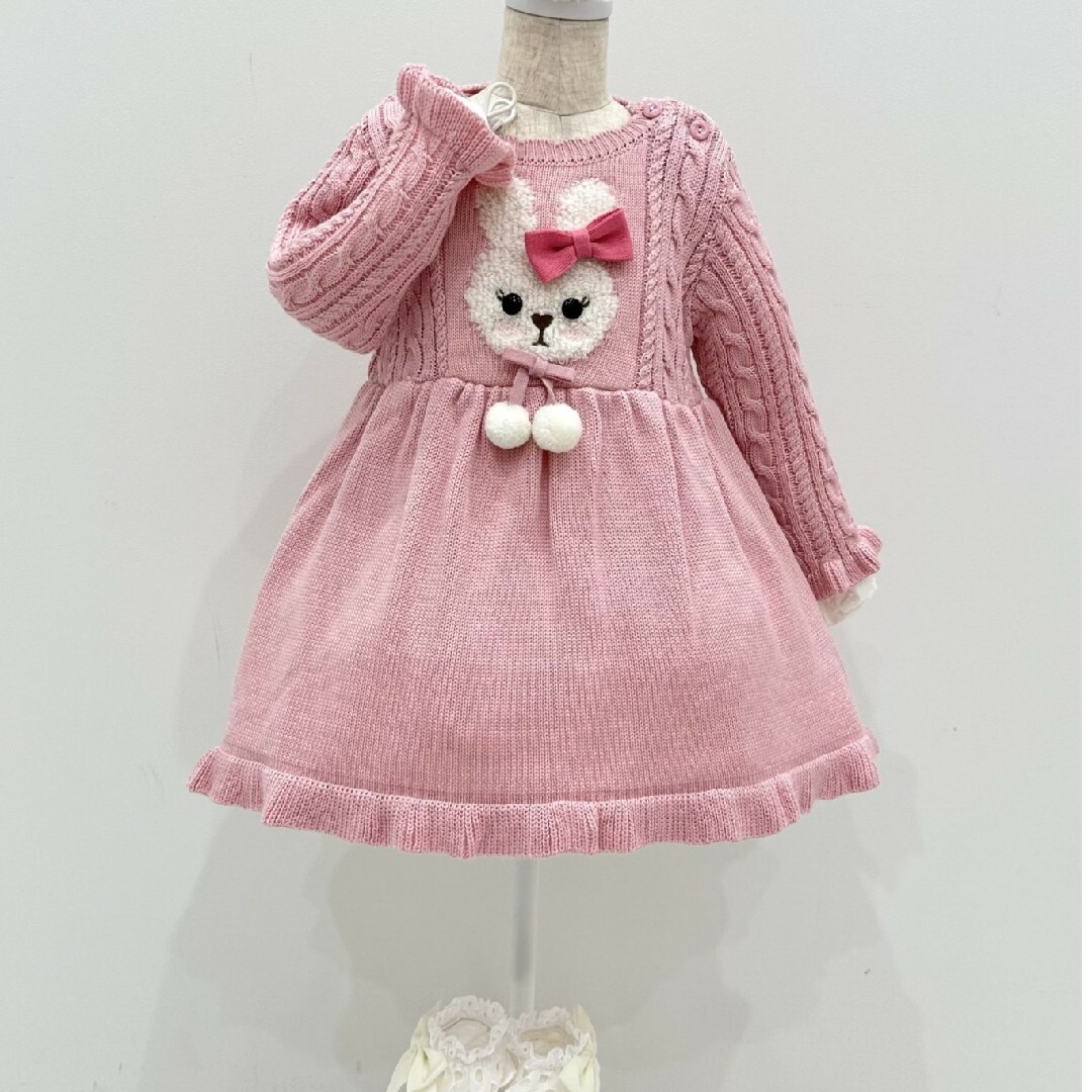 キッズ服女の子用(90cm~)シャーリーテンプル　ニット　ワンピース