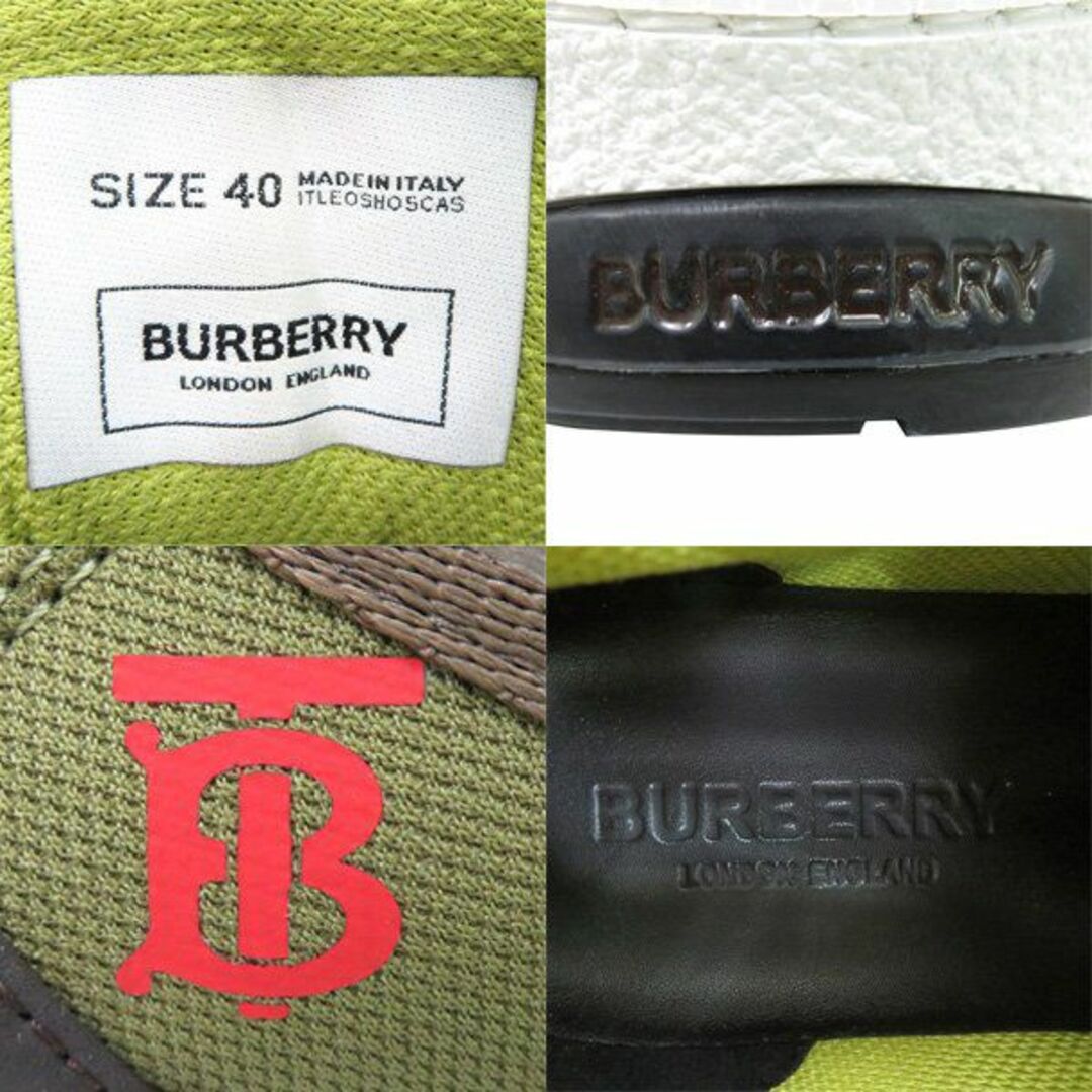 BURBERRY(バーバリー)の新古品 BURBERRY バーバリー 8017132 ユニオン TBロゴ レザー メッシュ レースアップ ロウ トップ スニーカー シューズ 箱付き 40 46044 メンズの靴/シューズ(スニーカー)の商品写真