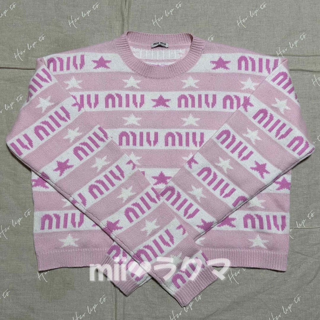 miumiu - MIUMIU ミュウミュウ ジャカードロゴ入りカシミアセーター