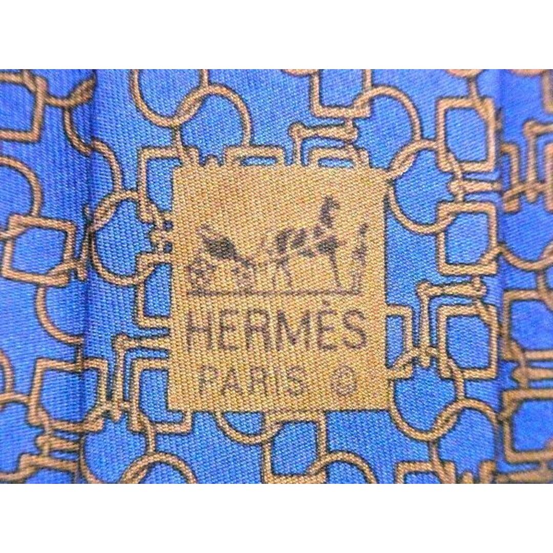 Hermes(エルメス)の■美品■ HERMES エルメス シルク100% 総柄 ネクタイ メンズ ネイビー系×ブラウン系 DD4357 メンズのファッション小物(ネクタイ)の商品写真