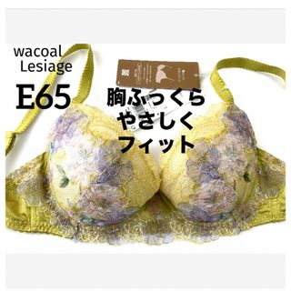 ワコール(Wacoal)の【新品タグ付】ワコール・胸ふっくら、やさしくフィットE65（定価¥6,490）(ブラ)