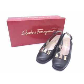 サルヴァトーレフェラガモ(Salvatore Ferragamo)のSalvatore Ferragamo フェラガモ ヴァラ レザー表記サイズ 5 1/2 (約23cm) パンプス 靴 シューズ レディース ブラック系 DD4265(ハイヒール/パンプス)