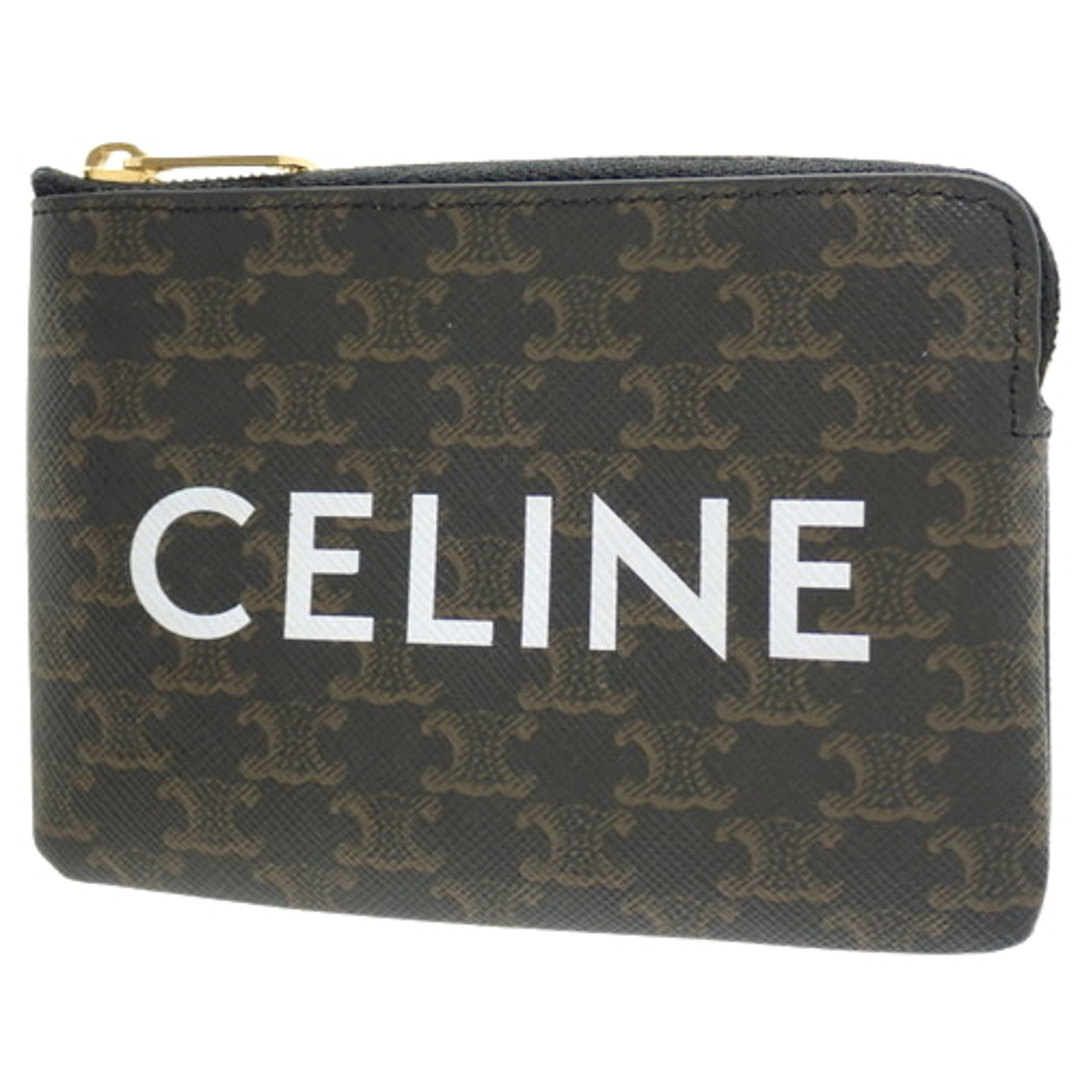 CELINE コインケース 黒マカダム セリーヌ 小物 レザー PVC