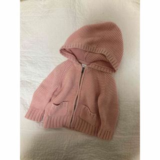 ベビーギャップ(babyGAP)のbaby gap ニット　ピンク　パーカー　12-18m 80(ニット/セーター)