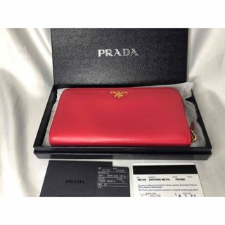 プラダ(PRADA)のりんりん様専用　超美品PRADA ラウンドファスナー　ホック付き　PEONIA(財布)