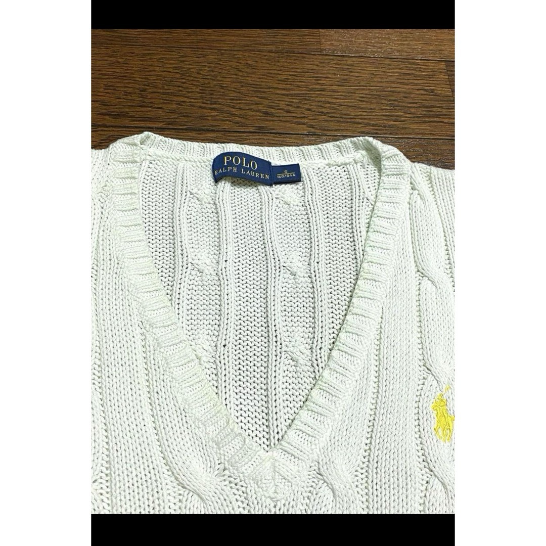 POLO RALPH LAUREN(ポロラルフローレン)の【希少 ピマコットン】 ラルフローレン ケーブル Vネック ニット NO1663 レディースのトップス(ニット/セーター)の商品写真