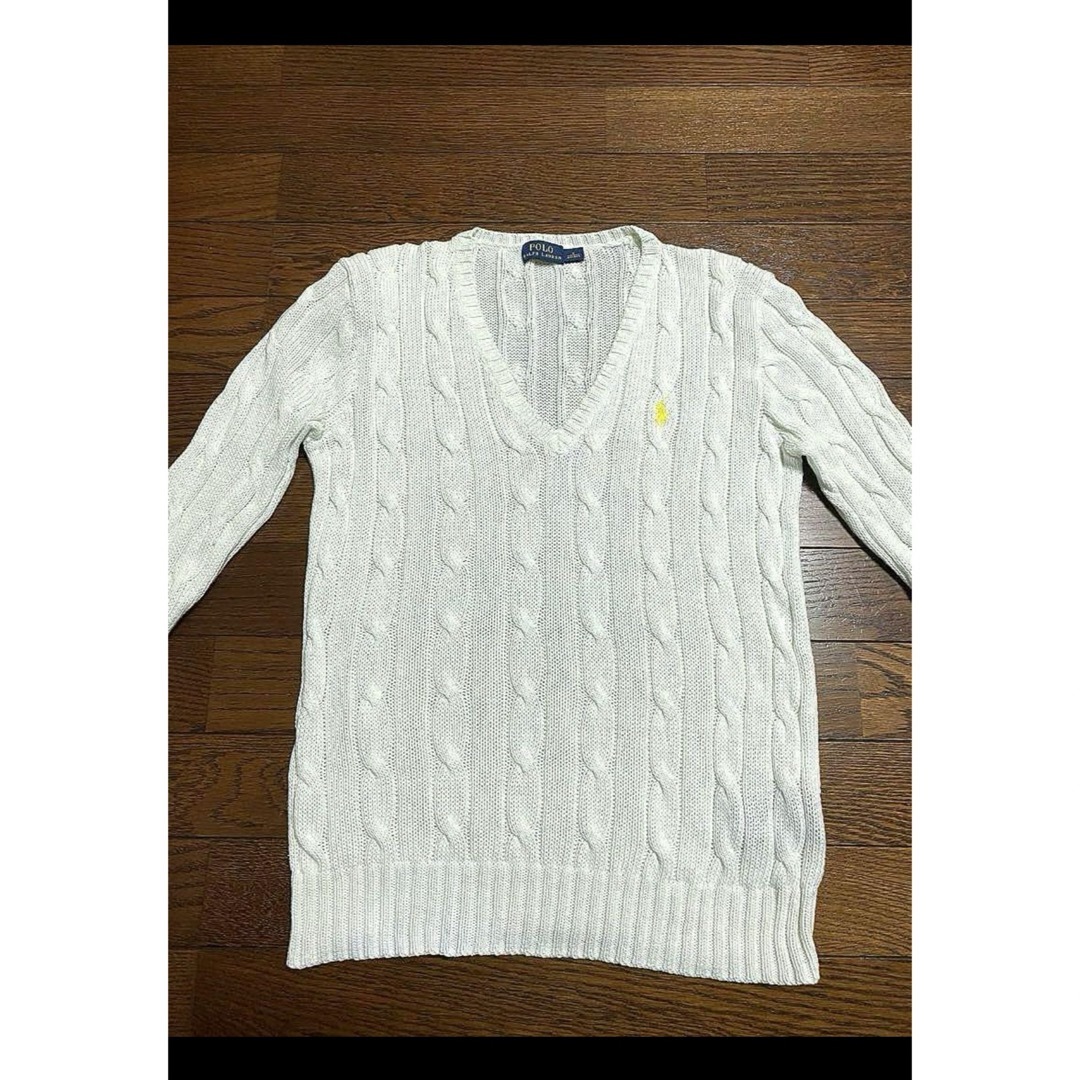 POLO RALPH LAUREN(ポロラルフローレン)の【希少 ピマコットン】 ラルフローレン ケーブル Vネック ニット NO1663 レディースのトップス(ニット/セーター)の商品写真