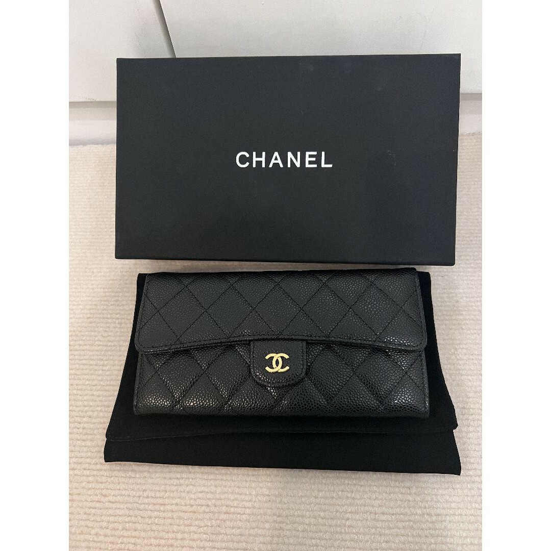 CHANEL - 極美品 シャネル 長財布 CHANEL マトラッセ キャビアスキンの ...