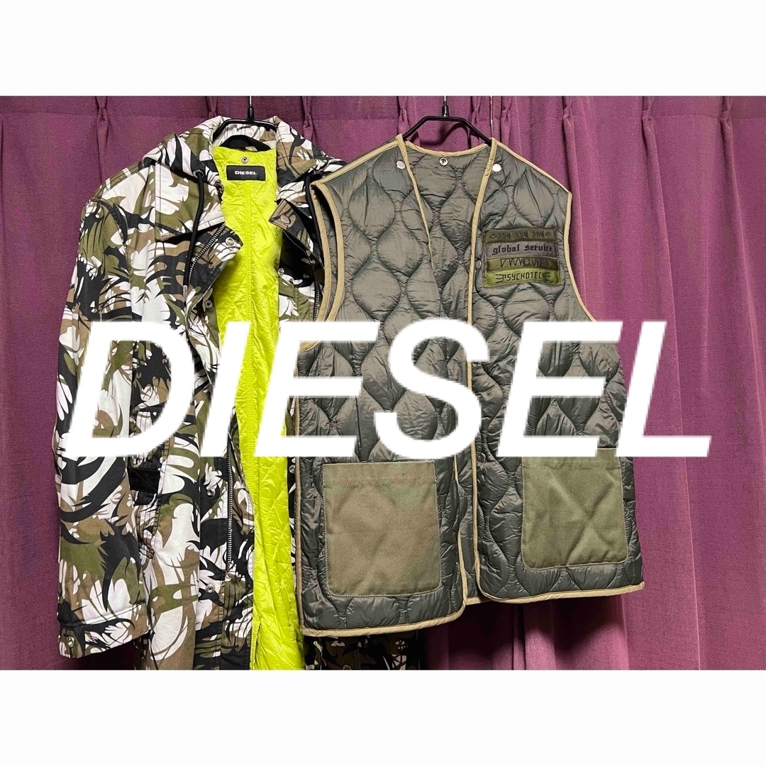 レディースDIESELディーゼルカモフラダウンコート