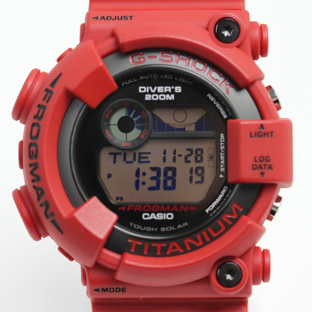 チタンベルトCASIO カシオ G-SHOCK フロッグマン 腕時計 ソーラー レッド GW-8230NT-4JR 30周年記念モデル メンズ【美品】