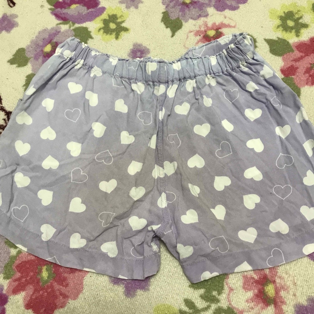 ショートパンツ　１５０　パープル　ハート キッズ/ベビー/マタニティのキッズ服女の子用(90cm~)(パンツ/スパッツ)の商品写真