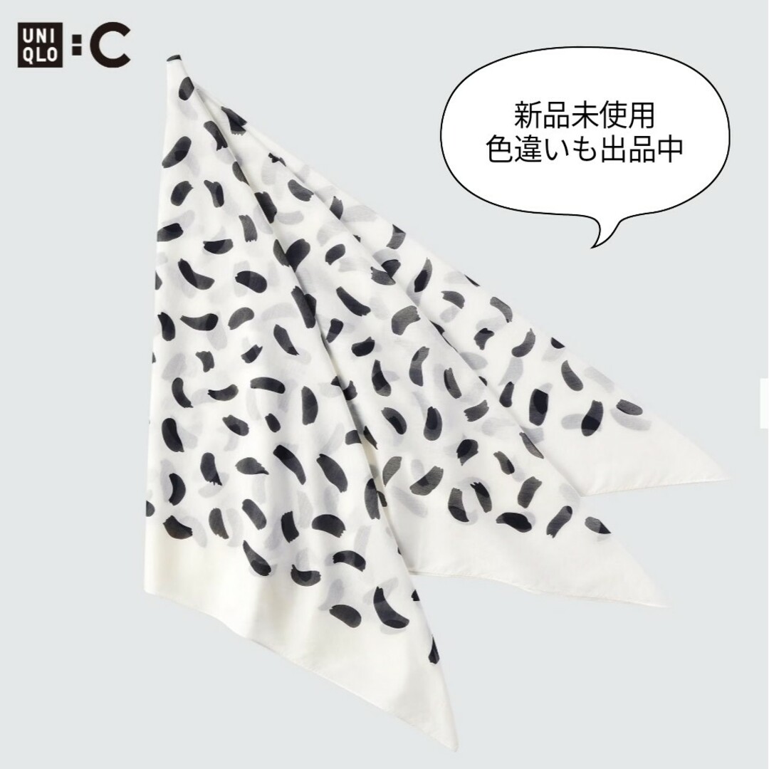 UNIQLO(ユニクロ)のユニクロシー コットンシルクスカーフ ホワイト レディースのファッション小物(バンダナ/スカーフ)の商品写真