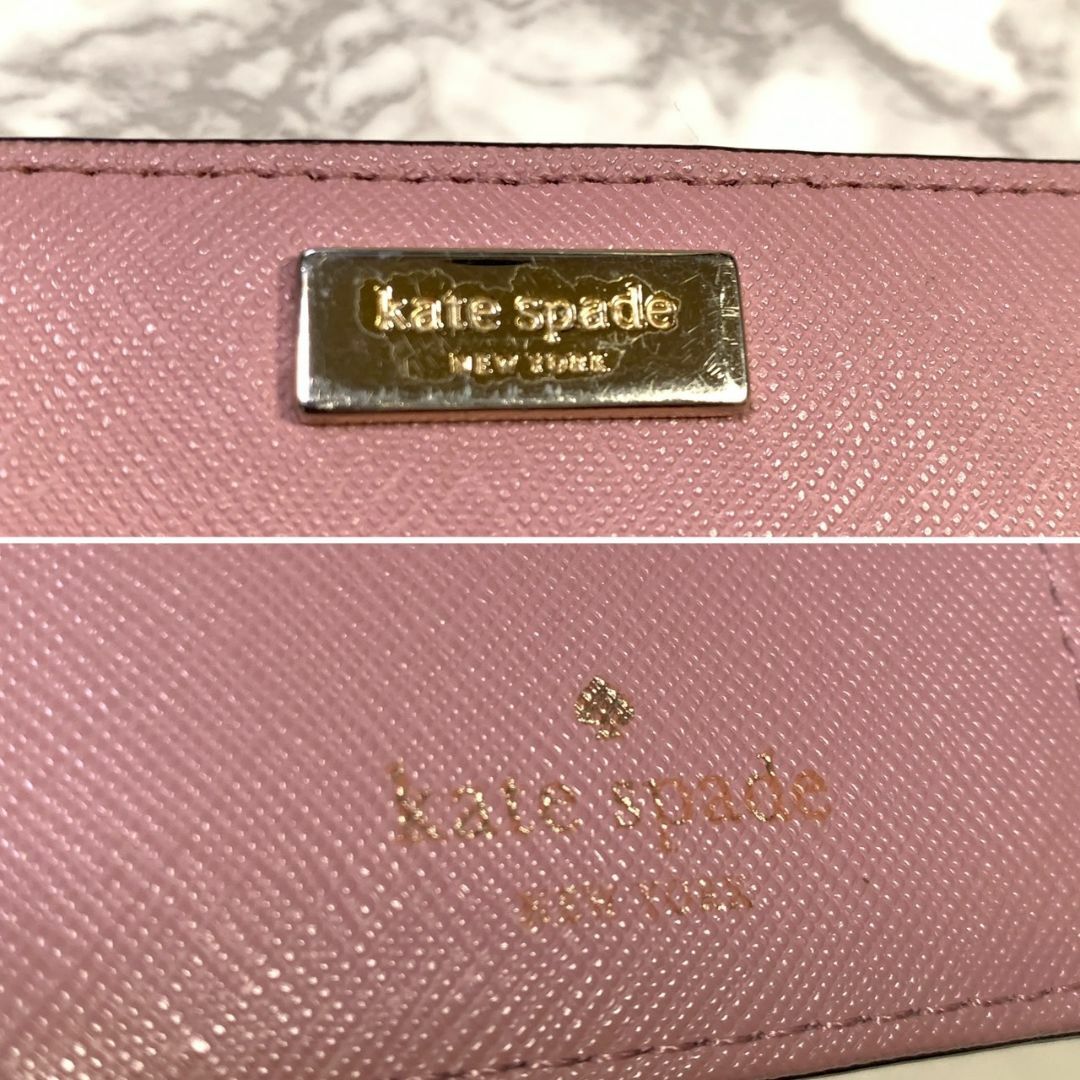 kate spade new york - ケイトスペード 2つ折り財布 ピンク ゴールド