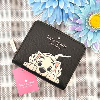 《新品》kate spade ブラック ディズニーコラボ レザー 折り財布メンズ