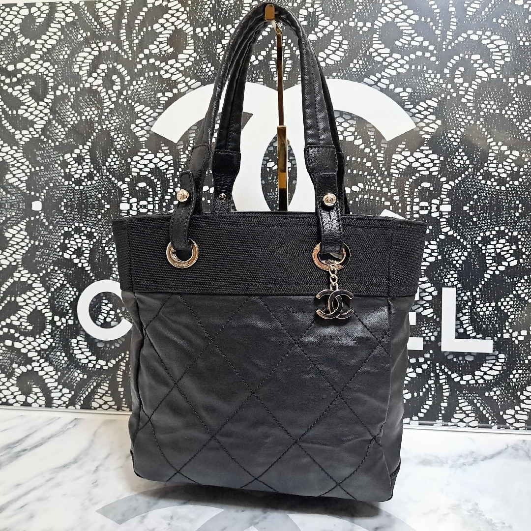 CHANEL - CHANEL トート バッグ パリビアリッツ 黒 ブラック ココ