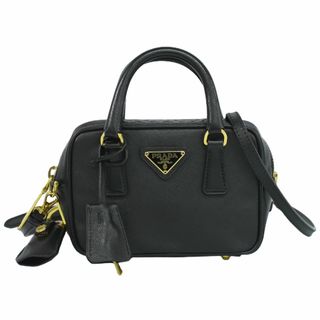 プラダ(PRADA)の本物 プラダ PRADA スタッズ 2WAY ショルダーバッグ クラッチバッグ ポシェット レザー ブラック レッド 1BD120 バッグ 中古(ショルダーバッグ)