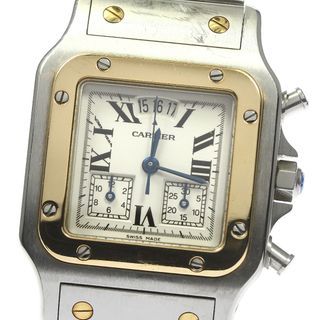 カルティエ(Cartier)のカルティエ CARTIER W20042C4 サントスガルベ LM クロノリフレックス YGコンビ クォーツ メンズ _769336(腕時計(アナログ))