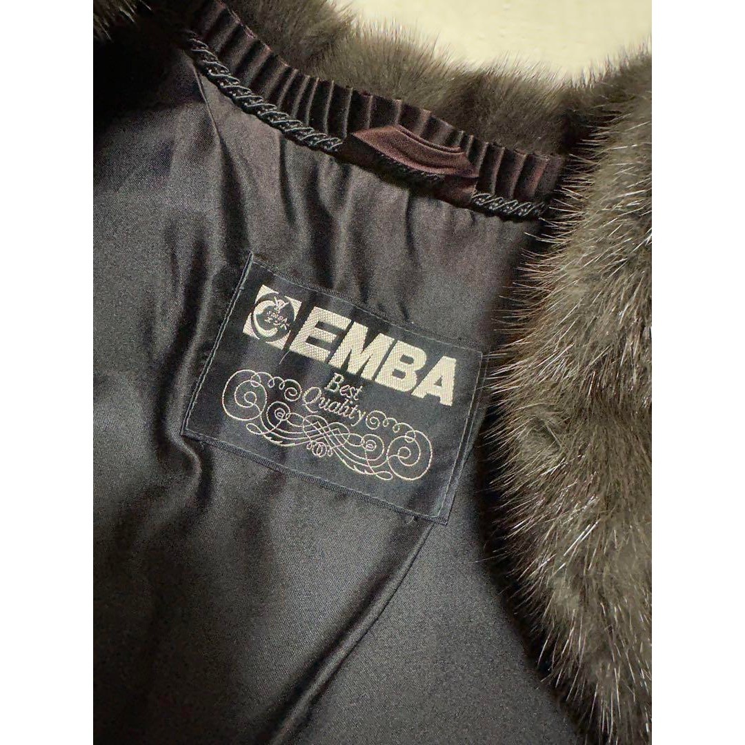 EMBA 毛皮 コート 11号 レディース ファーコート エンバ