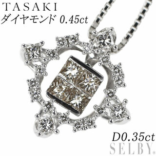タサキ(TASAKI)の田崎真珠 K18WG ダイヤモンド ペンダントネックレス 0.45ct D0.35ct(ネックレス)