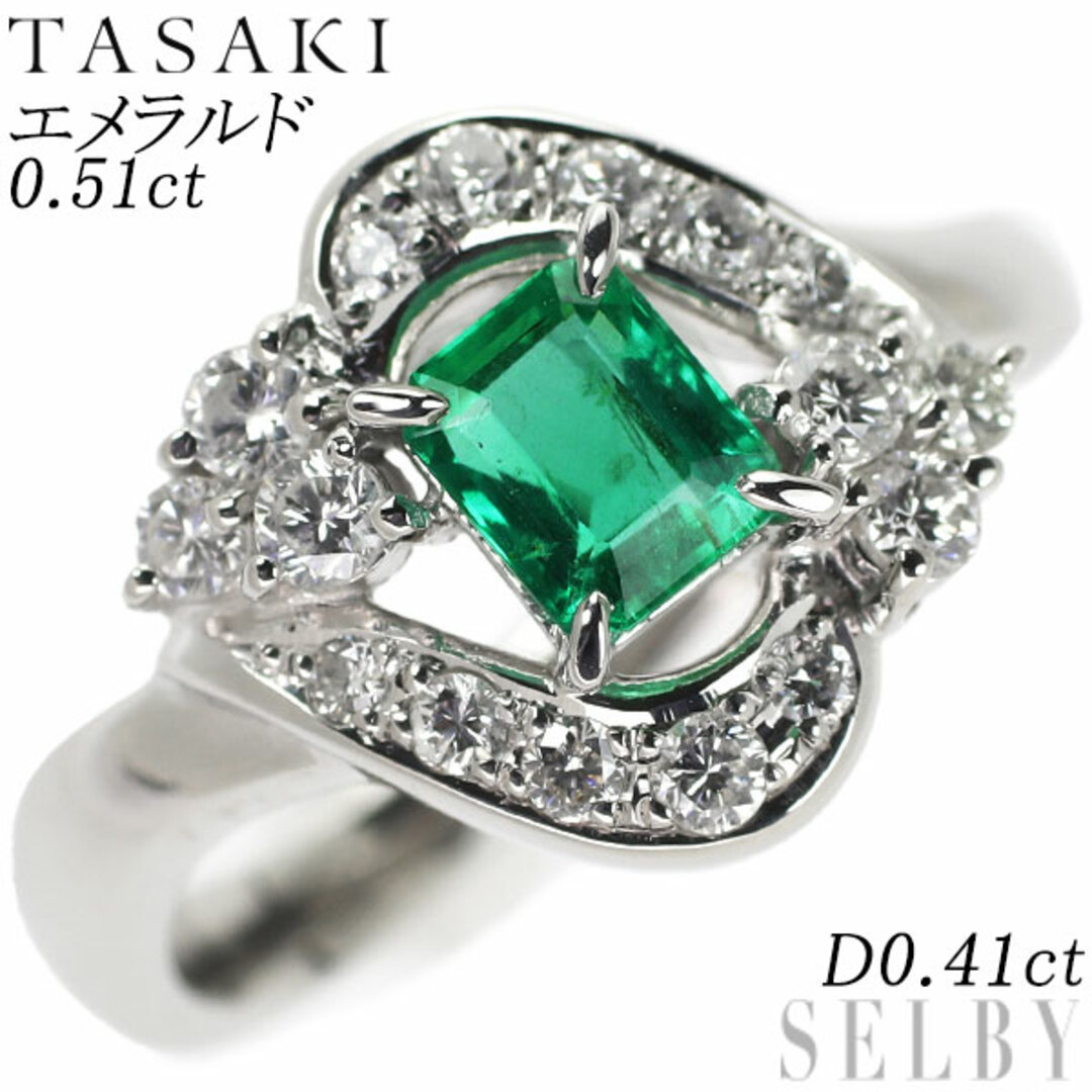 TASAKI - 田崎真珠 Pt900 エメラルド ダイヤモンド リング 0.51ct D0 ...