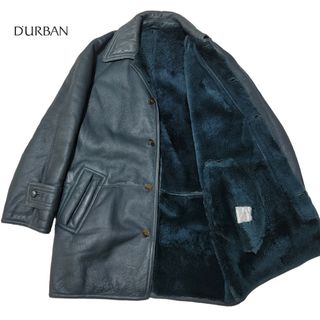 【極美品】DURBAN ムートンコート 羊革 イタリア製 肉厚 極暖 キャメル