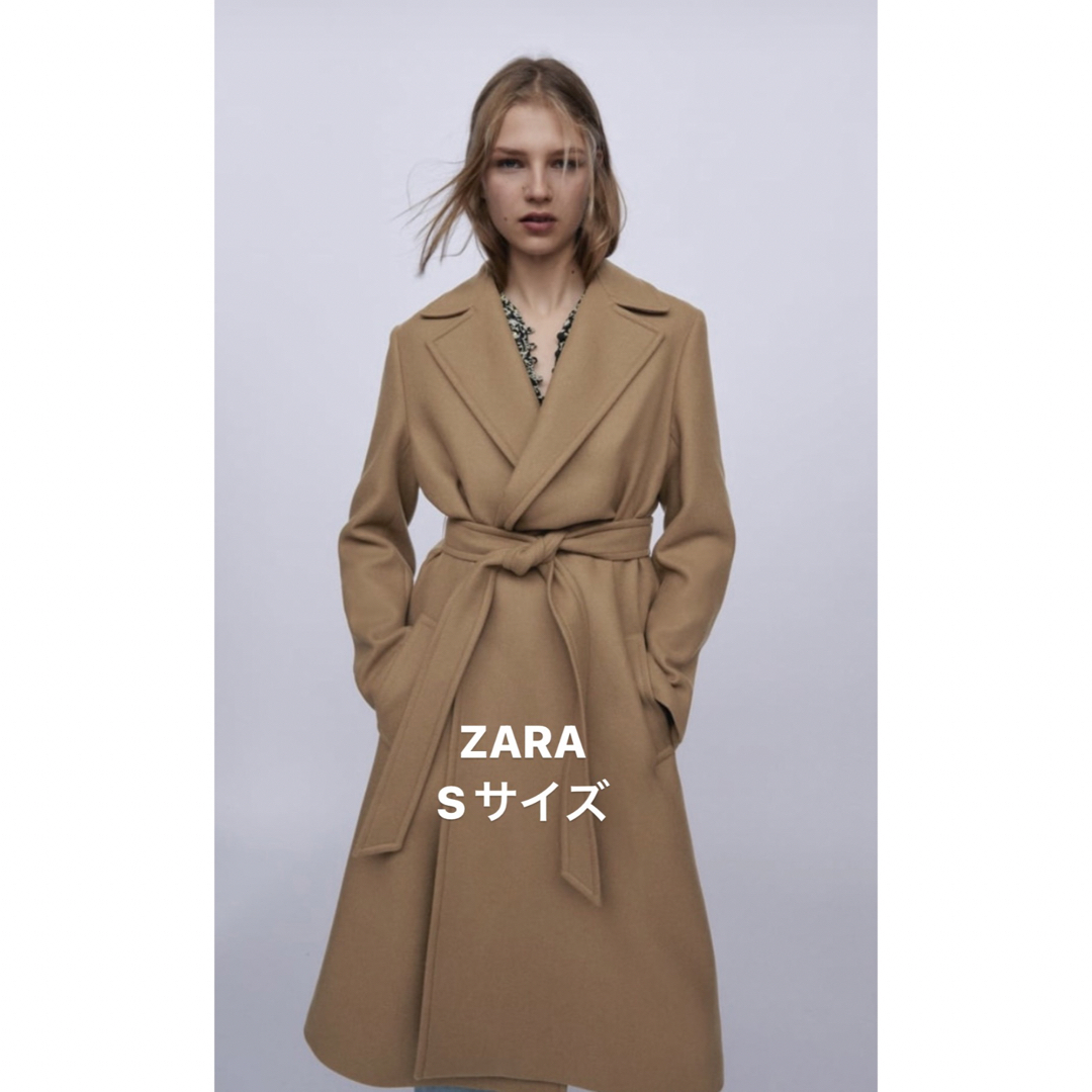 ブラックサイズ【美品】ZARA ザラ ウール コート ブラック ベルト付き MANTECO