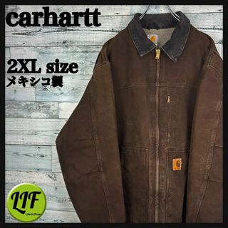 カーハート(carhartt)のカーハート メキシコ製 革ロゴタグ 内フリース ダック デトロイトジャケット(ブルゾン)