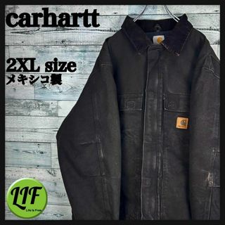 カーハート(carhartt)のカーハート メキシコ製 革ロゴタグ 襟コーデュロイ ダック デトロイトジャケット(ブルゾン)