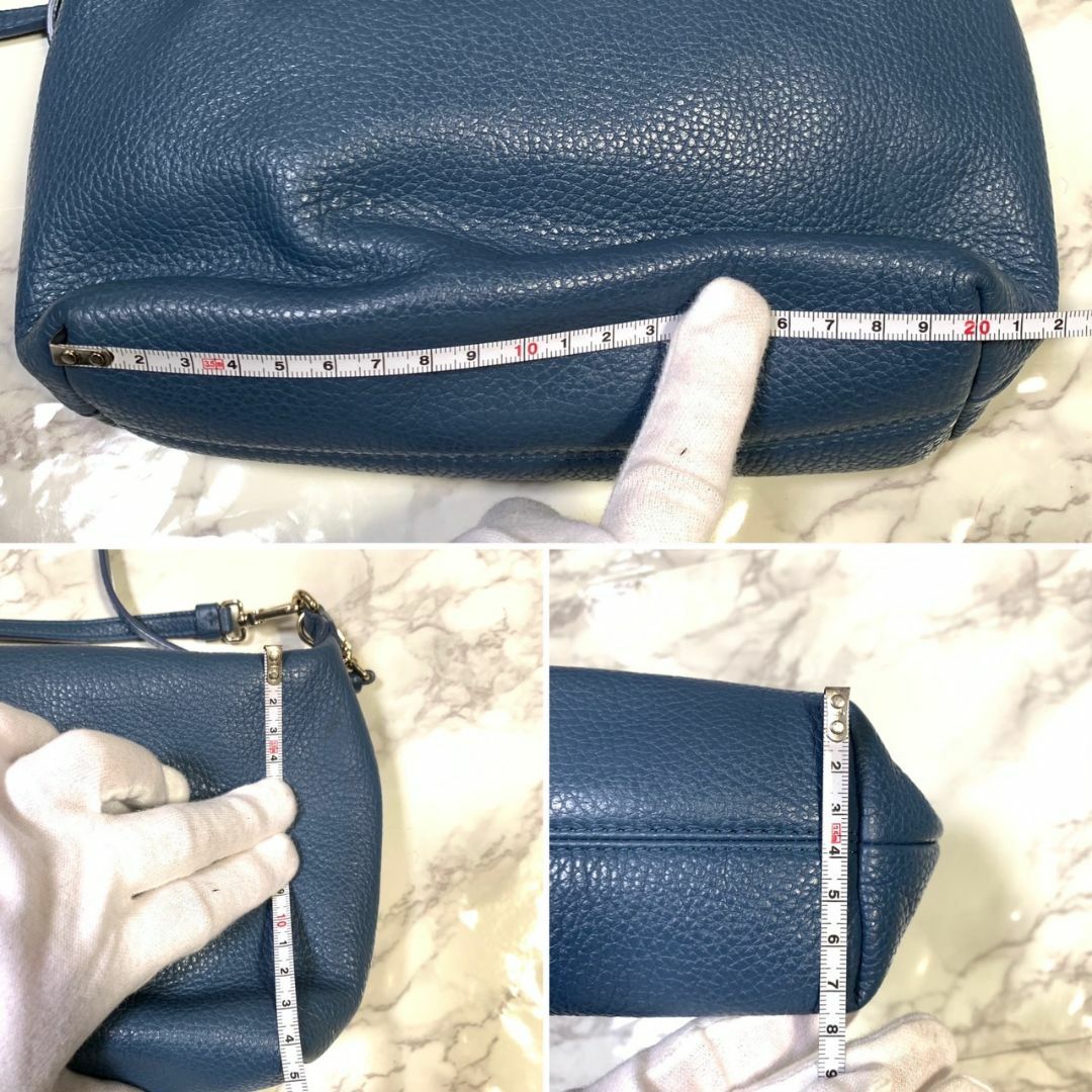 Furla(フルラ)のフルラ ショルダーバッグ ハンドバッグ ブルー ロゴ 保存袋付き #B155 レディースのバッグ(ショルダーバッグ)の商品写真