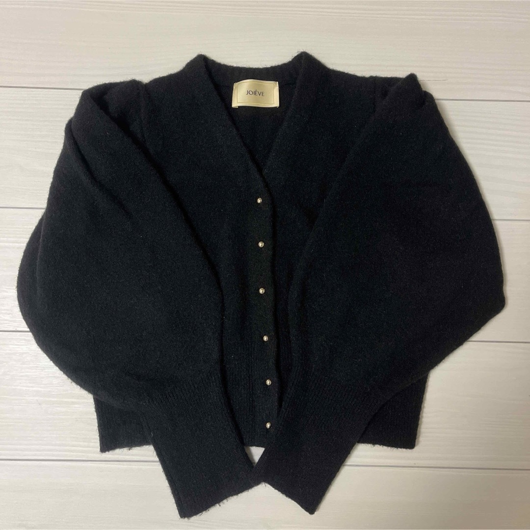 Demi-Luxe BEAMS(デミルクスビームス)のjoieve petit hug cardigan カーディガン ブラック レディースのトップス(カーディガン)の商品写真