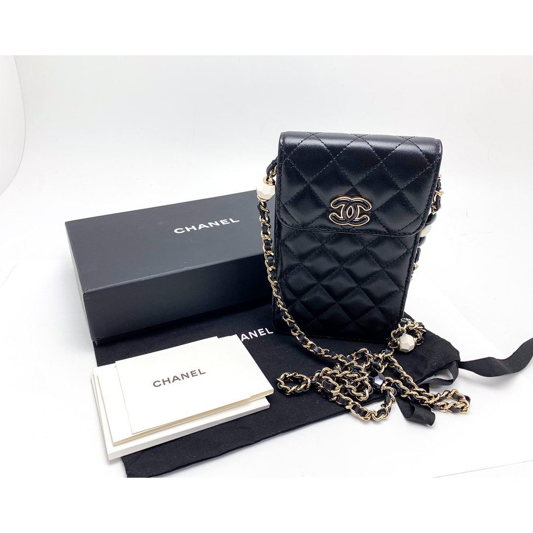 CHANEL(シャネル)のCHANEL シャネル AP3228 ブラック フォンフォルダー チェーンショルダーバック ポシェット レディースのファッション小物(その他)の商品写真