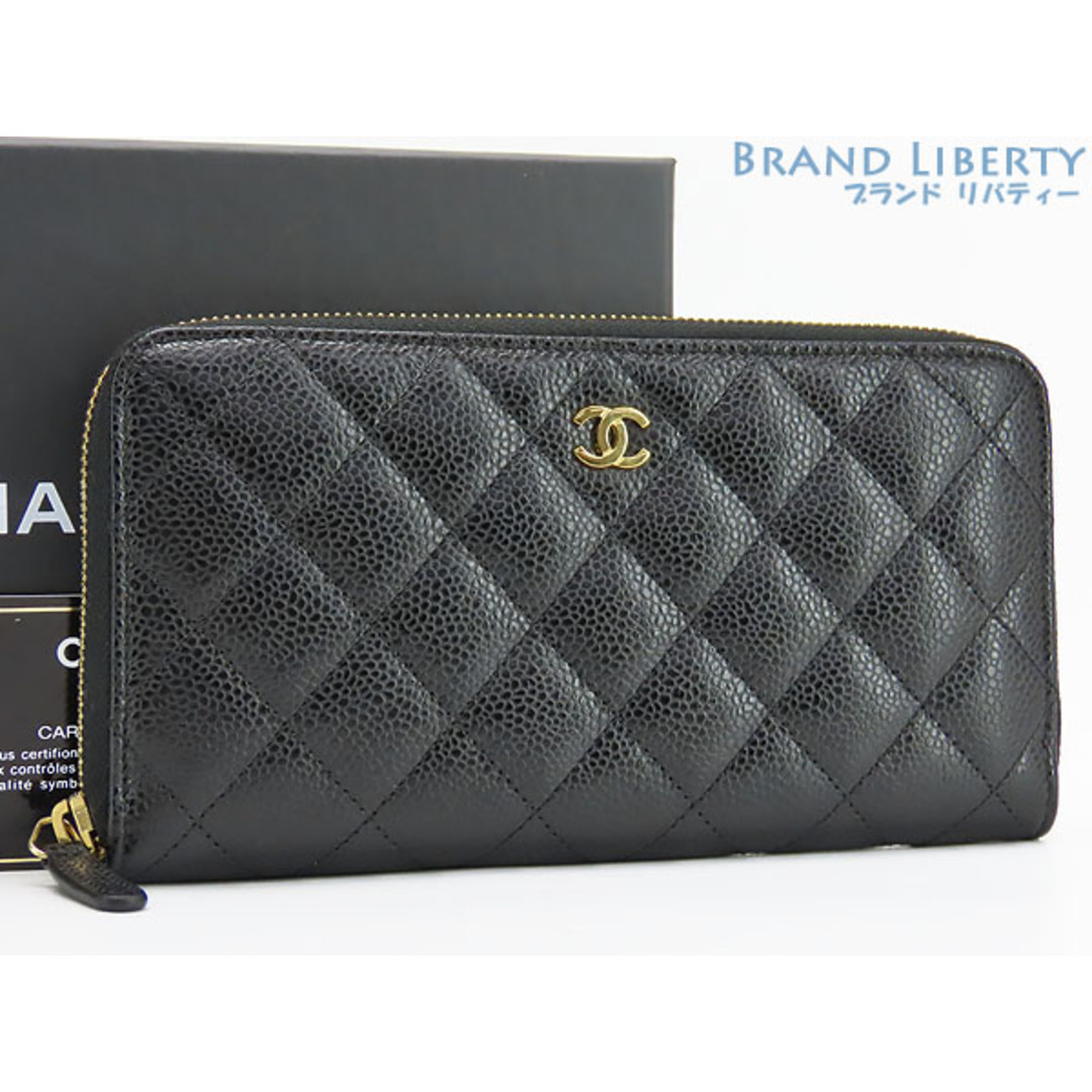 CHANEL - 新古品シャネルマトラッセココマークキャビアスキンラウンド