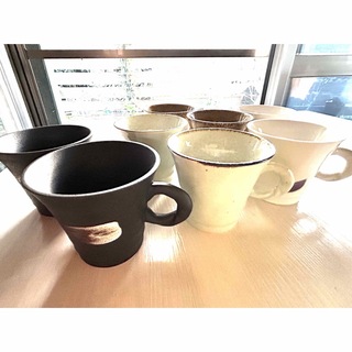 陶器　コーヒーカップとソーサーセット　(グラス/カップ)