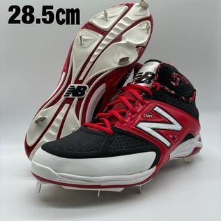 ニューバランス(New Balance)のニューバランス 野球 スパイク レッド ブラック 金具 28.5㎝ ミドルカット(シューズ)