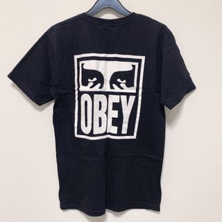 オベイ(OBEY)のused★使用回数多　バックプリント　OBEY ゆるだぼ半袖Tシャツ　黒ブラック(Tシャツ/カットソー(半袖/袖なし))