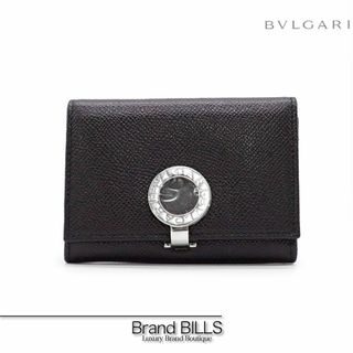 ブルガリ(BVLGARI)の新品 ブルガリ・ブルガリ 名刺入れ カードケース 30420 ブラック シルバー金具 ロゴクリップ グレインレザー (名刺入れ/定期入れ)