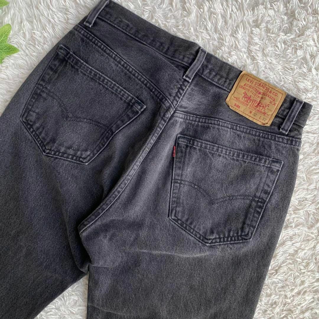 USA製 90s Levi’s 501 後染め ブラック デニム ジーンズ 32