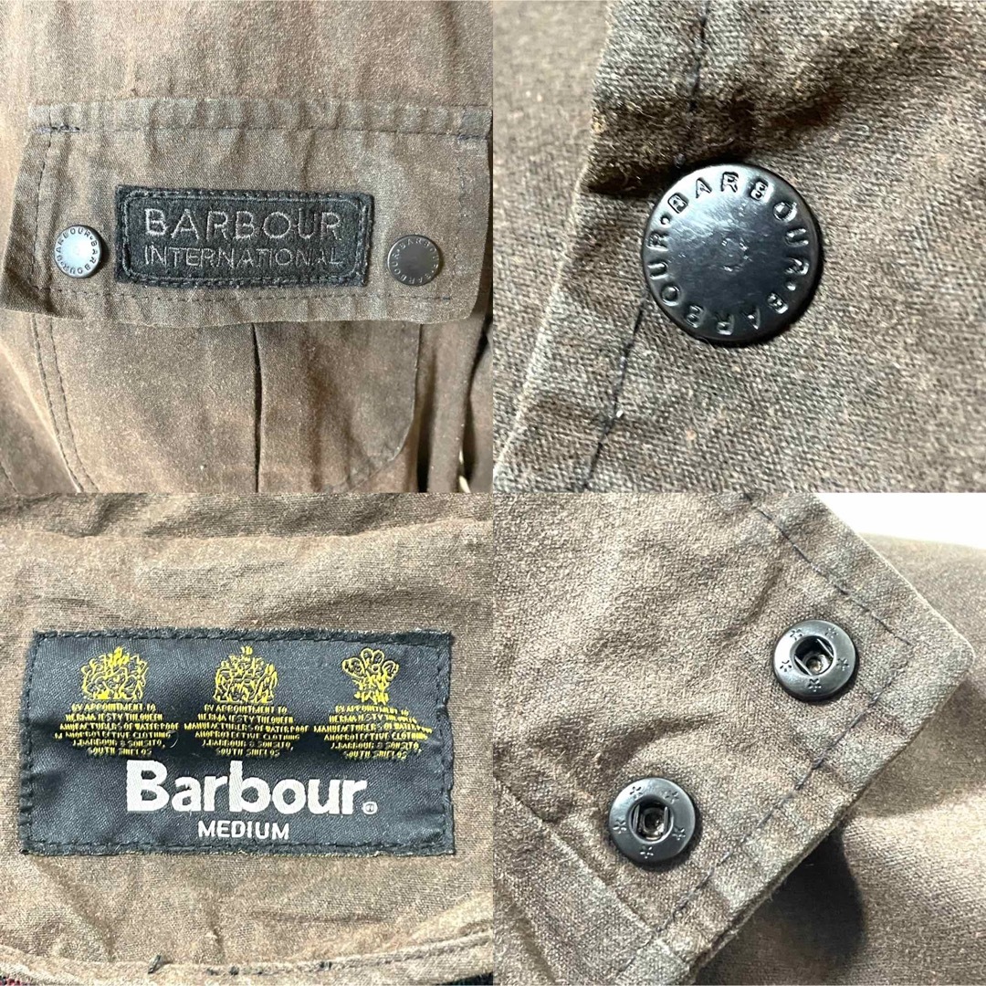 Barbour(バーブァー)の【Barbour】ウエストベルト付き オイルジャケット 古着 ブラウン M相当 メンズのジャケット/アウター(ブルゾン)の商品写真