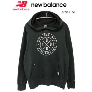 ニューバランス(New Balance)のNew Balance　パーカー　M　黒　USA古着(パーカー)