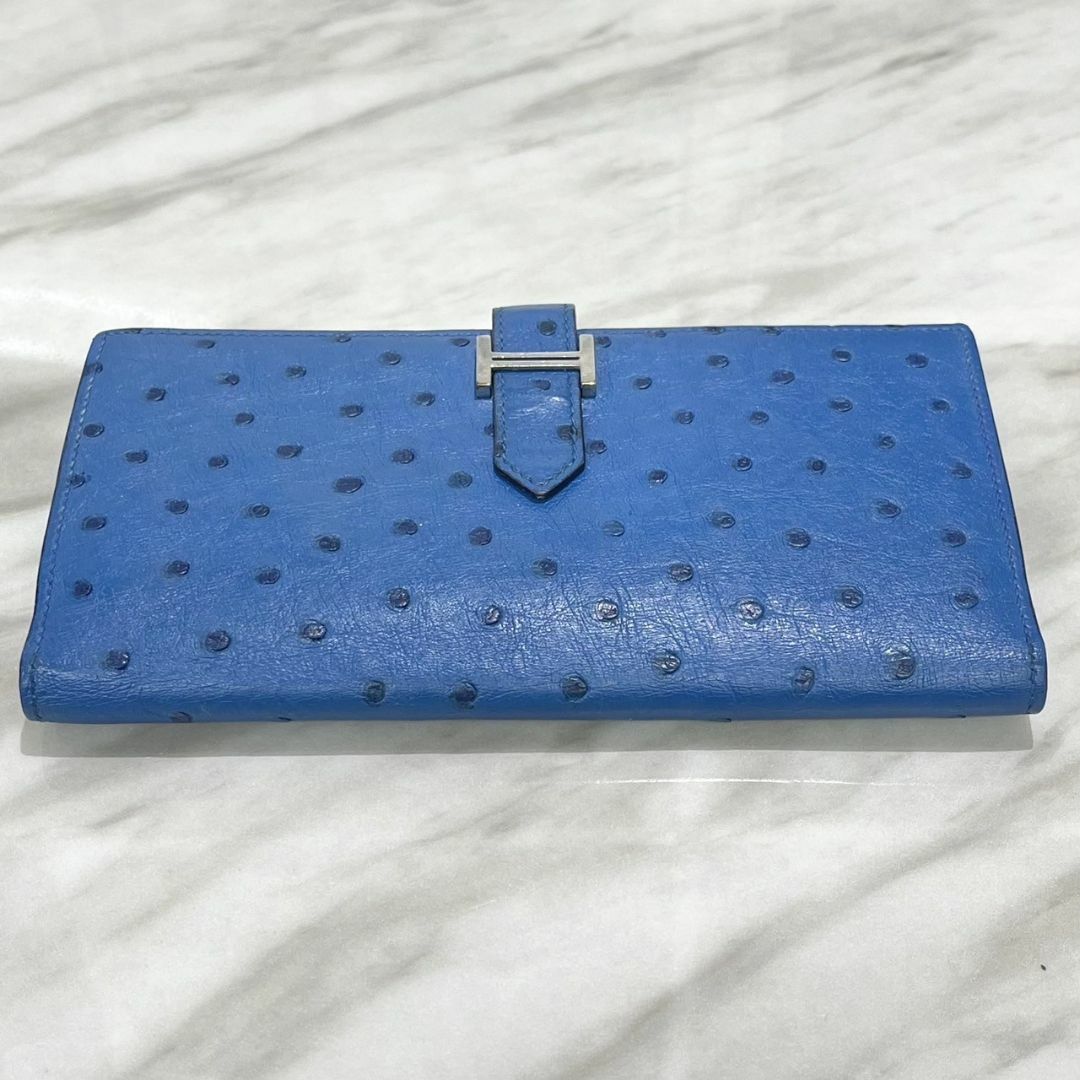 HERMES - 美品☆ エルメス 長財布 ベアンスフレ オーストリッチ HERMES - 美品☆ エルメス 長財布 ベアンスフレ オーストリッチ