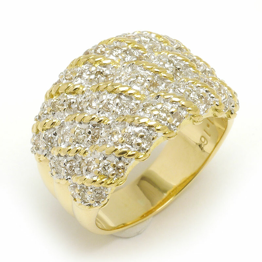 ダイヤモンドリング 約17号 K18YG・WG・ダイヤ1.16ct ボリューミィ レディースのアクセサリー(リング(指輪))の商品写真