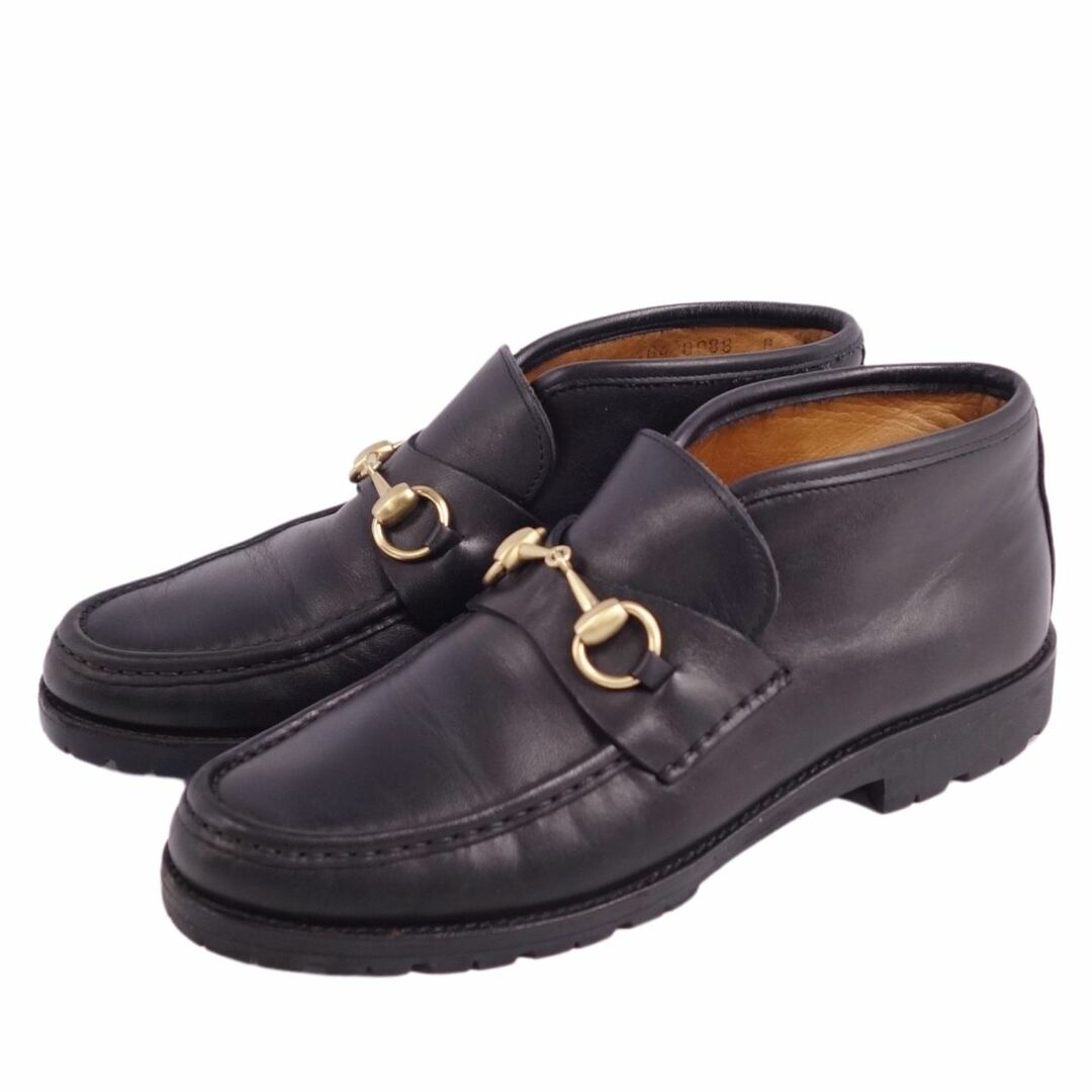 Gucci(グッチ)のVintage グッチ GUCCI ブーツ チャッカブーツ ホースビット カーフレザー シューズ レディース 8(25cm相当) ブラック レディースの靴/シューズ(ブーツ)の商品写真