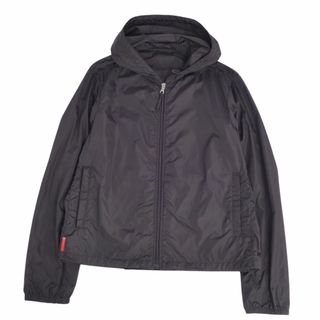 プラダ(PRADA)の美品 プラダ スポーツ PRADA SPORT ジャケット パーカー ジップアップ ナイロン 無地 アウター メンズ XL ブラック(ナイロンジャケット)