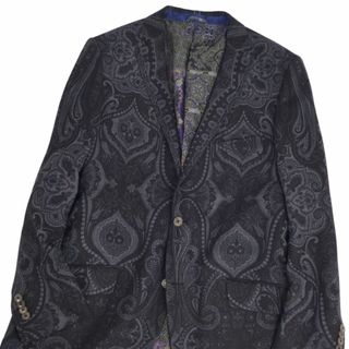 未使用品級 ETRO エトロ 総柄 シルク テーラードジャケット 60