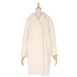 マックスマーラ(Max Mara)の美品 マックスマーラ Max Mara STUDIO コート ダブルブレスト シャギー アルパカ ウール アウター レディース JI36 USA2 FB34(S相当) アイボリー(その他)