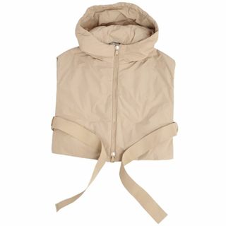 マックスマーラ(Max Mara)の美品 マックスマーラ Max Mara WEEKEND ベスト ダウンベスト フード付き 無地 アウター レディース S ベージュ(ダウンベスト)