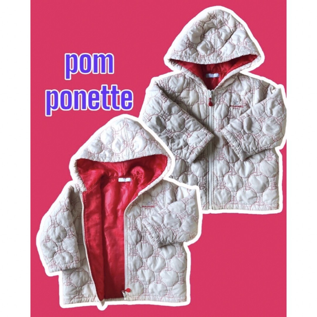 pom ponette(ポンポネット)のpom ponette ポンポネット 中綿ジャケット ダウンジャケット フード付 キッズ/ベビー/マタニティのキッズ服女の子用(90cm~)(ジャケット/上着)の商品写真