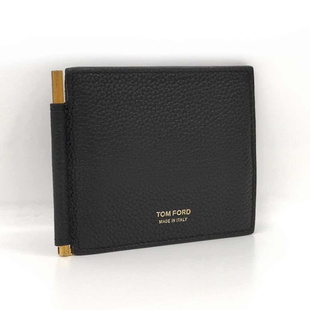 TOM FORD(トムフォード)のTom Ford マネークリップ付き二つ折り財布 レザー ブラック メンズのファッション小物(マネークリップ)の商品写真